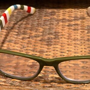 Vibrant ladies Glasses with Striped Arms soft matching case included
